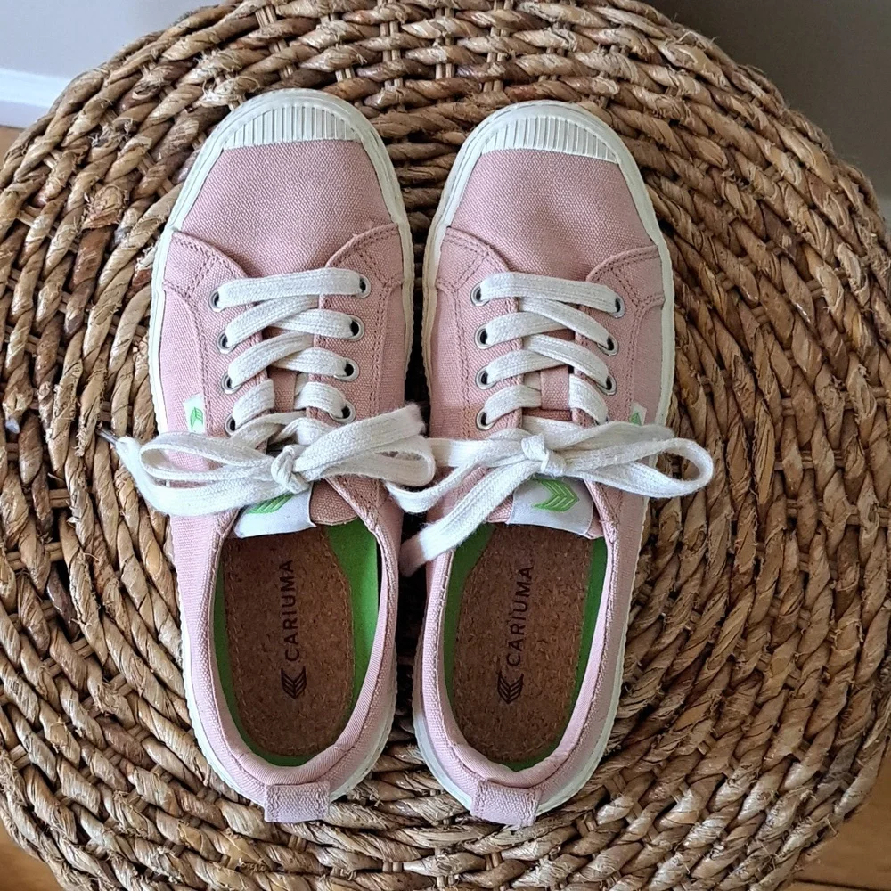 Cariuma Womens Rio Brazil Rose Pink Canvas Casual/Athleisure/Preppy Sneakers S-7